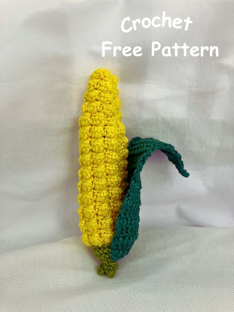 Free Crochet Vegetable Pattern, Crochet Corn Cob Free Pattern, Veggie Crochet Free Pattern, Gourd Crochet Pattern Free, Corn Amigurumi Free Pattern, Corn On The Cob Crochet Pattern, Crochet Fruits And Vegetables Free Pattern, Crochet Brocolli Free Pattern, Crochet Squash Free Pattern