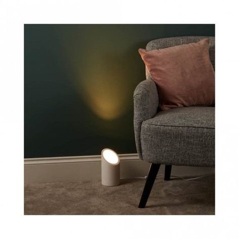 Size: Height 17cm    Diameter: 14cm Wattage: 1 x 35w  LED Bulb, not included.  Socket: GU10 Uplighter Floor Lamp, Ceramic Floor Lamp, Ceramic Floor Lamps, Plaster Finish, Party Lights Indoor, Conservatory Dining Room, Outdoor Party Lighting, White Wall Lights, Lamp Post Lights