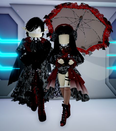 Goth Couple, Sunset Island, Couple Outfit Ideas, Island Theme, Black And White Theme, Royale High, Minecraft Projects, Themed Outfits, Goth Outfits