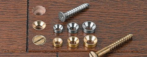 Stronger (and Prettier) Fastening in Wood with Countersunk Washers - Core77 Woodshop Drawer Pulls, Cnc Woodworking Rockler Woodworking & Hardware, Woodworking Toys Rockler Woodworking & Hardware, Forstner Bit, Woodworking Jigsaw, Lee Valley Tools, Woodworking Supplies, Joinery Details, Learn Woodworking