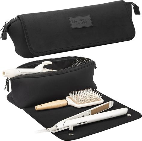 Hair Tools Travel Bag and Heat Resistant Mat for Flat Irons, Straighteners, Curling Iron, and Haircare Accessories, 2-in-1 design, with Interior Pockets,... Hot Hair Tools, Hair Appliances, Flat Irons, Travel Hairstyles, Hair Tool, Straighten Iron, Hair Essentials, Hot Tools, Wand Curls