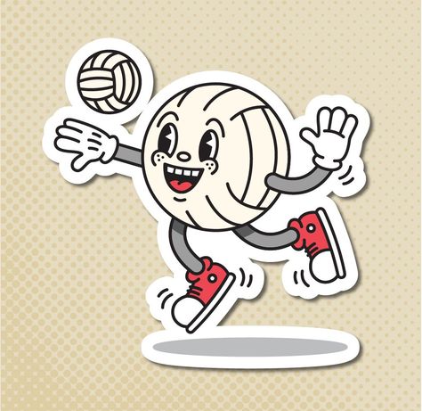 Serve up some fun with our Volleyball Character vector! 🏐😄 Ideal for designs that aim for a sporting spirit. Download now and spike up your creativity! #VectorPortal 🔗 Volleyball Cartoon, Volleyball Vector, Cartoon Volleyball, Volleyball Art, Volleyball Illustration, Ball Character, Volleyball Design, Volleyball Designs, Character Posters