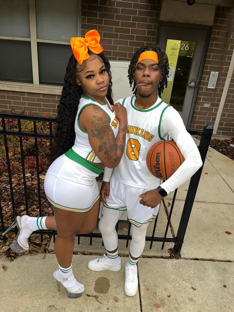 Love Basketball, Couple Costumes, Cheer Girl, Love And Basketball, Couple Halloween, Couple Halloween Costumes, Couples Costumes, Halloween Outfits, Spooky Season