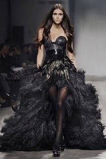 Products Clothing Kristian Aadnevik Fall 2008 Black Fe...  Kristian Aadnevik Fall 2008 Black Feather Gown  (Created by Degigia) Black Feather Dress, Feather Gown, Feather Fashion, Dress Couture, Feather Dress, Black Feathers, Gorgeous Gowns, Beautiful Gowns, Couture Fashion