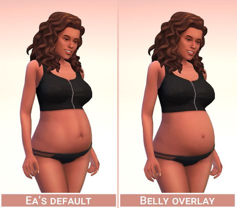 Pregnant Belly Overlay.    🍼 I don’t like that when a Sim is pregnant, the game uses their usual skin texture. It gives a strange look to the Sim’s pregnant belly. So I’ve created an overlay looking a... Sims 4 Pregnant Belly, Sims 4 Pregnancy Belly Overlay, Sims 4 Pregnant Belly Overlay, Sims 4 Belly Overlay, Sims 4 Cleavage Overlay, Overlay Sims 4, Sims 4 Maternity Cc, Sims 4 Cc Pregnancy Clothes, Mods Sims 4