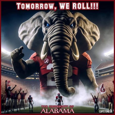 Bama Wallpaper, Alabama Vs Tennessee, Alabama Vs Auburn, Alabama Crimson Tide Football Wallpaper, Alabama Wallpaper, Roll Tide Football, Alabama Elephant, Monsters Art, Alabama Football Roll Tide