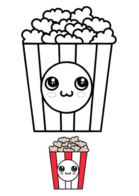 You can find here 2 free printable coloring pages of kawaii Popcorn. Kawaii coloring pages collection in excellent quality for kids and adults. Food Coloring Sheets, Kawaii Popcorn, Coloring Kawaii, Chibi Spiderman, Kawaii Coloring Pages, Colored Popcorn, Free Printable Coloring Sheets, Food Coloring Pages, Coloring Sheets For Kids