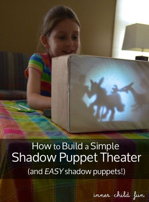 Build a Simple Shadow Puppet Theater and EASY shadow puppets -- great for encouraging lots of imaginative story telling fun! Totoro Pumpkin, Teater Drama, Shadow Puppet Theater, Pumpkin Painting Ideas Creative, Pumpkins Carving, Farmhouse Pumpkins, Pumpkin Paint, Kraftangan Prasekolah, Unicorn Pumpkin