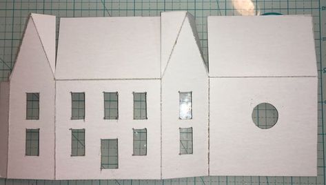 Putz House Template, Putz House Patterns Free Printable, Putz Houses Templates Free Printable, Pottery Templates, Paper House Template, Cardboard Houses, Glitter House, Putz House, Diy Christmas Village