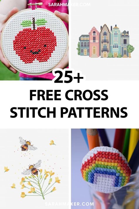 25 Free Cross Stitch Patterns for All Skill Levels Small Cross Stitch Patterns Crossstitch, Cross Stitch For Beginners Free Pattern, Small Free Cross Stitch Patterns, Easy Beginner Cross Stitch Patterns, Free Simple Cross Stitch Patterns, Free Easy Cross Stitch Patterns, Free Beginner Cross Stitch Patterns, Cross Stitch Card Patterns Free, Cross Stitch Beginner Pattern