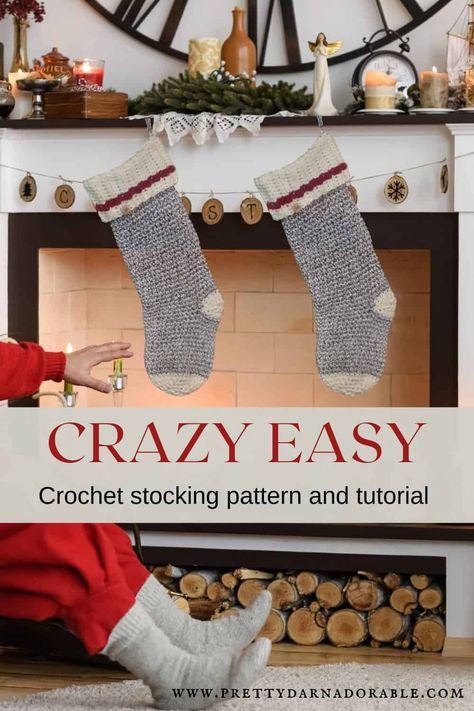 There is still enough time to make this quick and easy crochet Christmas stocking in time for X-mas. This free crochet pattern is broken down into easy steps and includes a photo tutorial so you know you are doing things correctly each step of they way. The pattern was written using Loops and Threads Charisma but can be made from any yarn, worsted weight, bulky, super bulky, and chunky. Just change your hooks sizes accordingly. View pattern now to see how easy it really is! Simple Christmas Stockings, Free Crochet Christmas Stocking Pattern, Easy Crochet Christmas Stocking, Free Crochet Christmas Stocking, Crochet Stocking Pattern Free, Stocking Pattern Free, Crochet Christmas Stocking Pattern, Crochet Stocking, Christmas Stocking Ornament