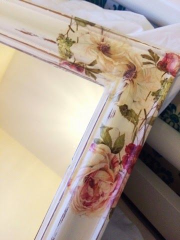 Decoupage Projects Craft Ideas, Decoupage Mirror Frame, Modge Podge Crafts, Decoupage Mirror, Decoupage Tutorial, Decoupage Decor, Decoupage Wood, Mod Podge Crafts, Decoration Shabby