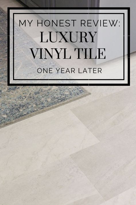 Luxury Vinyl Tile Over Existing Flooring- One Year Review Lvt Tile Flooring, Diy Tile Flooring, Lvp Kitchen Flooring, Bathroom Floor Inspiration, Bathroom Flooring Ideas Vinyl, Lvt Flooring Bathroom, Vinyl Sheet Flooring Bathroom, Luxury Vinyl Flooring Kitchens, Luxury Vinyl Tile Kitchen