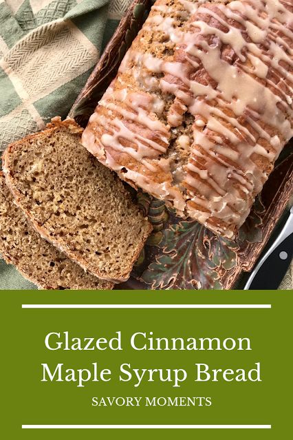 Pure maple syrup and cinnamon are combined in this loaf of quick bread for a terrific maple season snack! Then it's topped with a maple syrup glaze for an extra special treat. Maple Syrup Glaze, Cinnamon Bread Easy, Cinnamon Glaze, Maple Recipes, Spoon Bread, Swirled Bread, Winter Desserts, Cinnamon Bread, Bread Machine Recipes