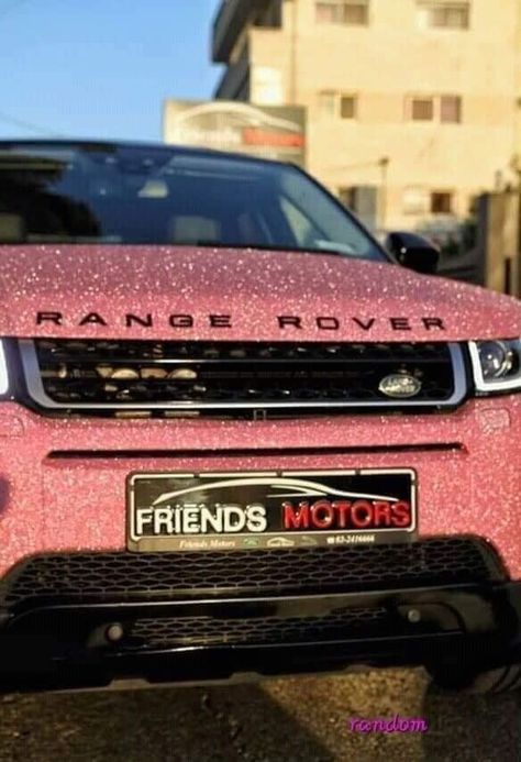 Range Rover Pink, Pink Steering Wheel, Rhinestone License Plate Frame, Pink Range Rovers, Pink Car Interior, Pink Car Seat Covers, Pink Steering Wheel Cover, Pink Lamborghini, Pink Cars