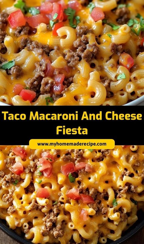 This Taco Macaroni and Cheese Fiesta is a cheesy, spicy twist on the classic! Packed with taco flavors and melty cheese, it’s an easy, flavorful dinner that’s sure to be a hit. Mexican Mac And Cheese Recipe, Taco Mac N Cheese, Taco Macaroni And Cheese, Taco Macaroni, Mexican Mac And Cheese, Taco Mac, Taco Mac And Cheese, Daycare Meals, Mac And Cheese Casserole