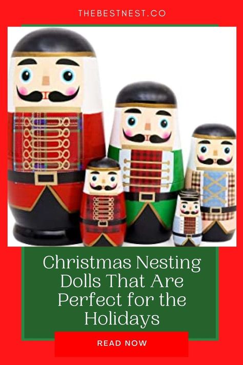 These Christmas themed Matryoshka nesting dolls would make adorable and unique gift ideas or a perfect addition to your holday decor. Nesting Doll Ideas, Diy Nesting Dolls, Christmas Nesting Dolls, Nativity Nesting Dolls, Nesting Dolls Diy, Dolls Ideas, Ukrainian Nesting Dolls, Stacking Dolls, Dolls Diy