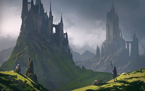 ArtStation - Nørthern Møød, Raphael Lacoste Raphael Lacoste, Fantasy Castles, City Scenery, Castle Art, Landscape Concept, Fantasy City, Fantasy Castle, Fantasy Places, Fantasy Setting