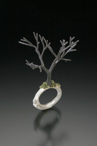 Architectural Jewelry Design, Contemporary Jewelry Rings, Architectural Jewelry, Tree Ring, Winter Tree, Unusual Rings, Tree Rings, Contemporary Ring, Baby Jewelry