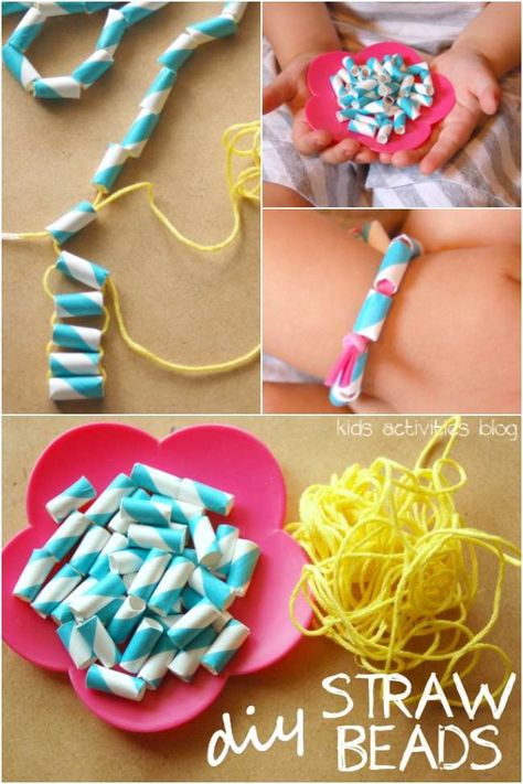 33 Out of the Box Activities with Drinking Straws for Kids Diy Straw, Straw Crafts, Easy Arts And Crafts, Art And Craft Videos, Jewerly Making, Fun Crafts For Kids, Kids Jewelry, Arts And Crafts For Kids, Craft Videos