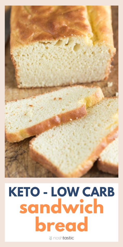 Keto Sandwich Bread Recipe, great taste and texture! www.noshtastic.com Keto Sandwich Bread Recipes, Low Glycemic Bread Recipe, Low Carb Bread Recipes Easy, Fathead Bread, Keto Sandwich Bread, Low Carb Bread Recipes, Low Carb Sandwich, Keto Sandwich, Easy Keto Bread Recipe