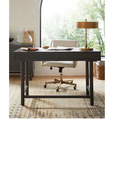 Crate And Barrel Office, Crate And Barrel Desk, Executive Desks, Modern Home Office Desk, L Shaped Executive Desk, Cozy Home Office, Office Desks, Executive Desk, Modern Home Office