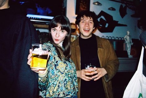 Rosie Alena and Seth Evans (of HMLDT and black midi) at The Oxymoron in London. January 2020. Photo by Holly Whitaker. Holly Whitaker, London January, Black Midi, In London, London, Music, Black