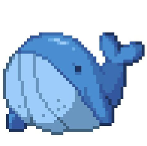 Blue Pixel Art Icon, Pixel Whale, Jellyfish Pixel Art, Ocean Pixel Art, Shark Pixel Art, Shark Widget, Whale Icon, Whale Decor, Fish Icon