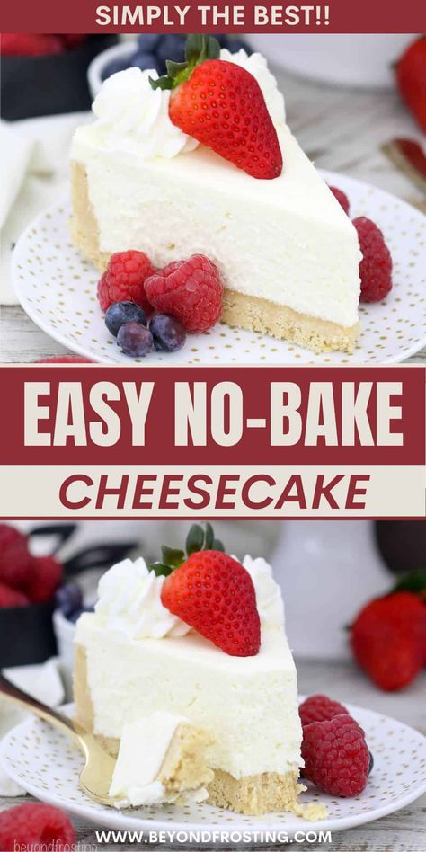 Easy White Chocolate Cheesecake, Cheesecake Decorating, No Bake White Chocolate Cheesecake, Adorable Desserts, Baked White Chocolate Cheesecake, Best No Bake Cheesecake, Funfetti Cheesecake, Icebox Cakes, Cooking Desserts