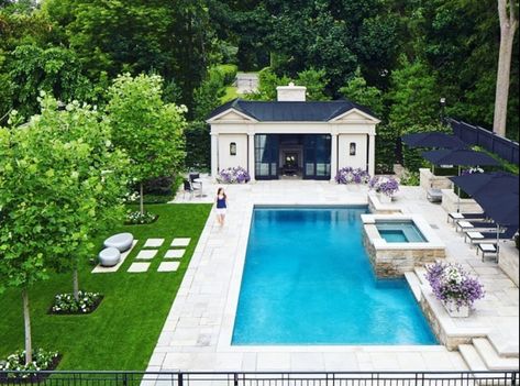 30+ Beautiful Swimming Pool Designs For Your Home Luxury Pools Backyard, Pool House Designs, Pool Cabana, Backyard Pool Landscaping, Landscape Designs, Casa Exterior, Dream Pools, Backyard Pool Designs, Luxury Pool