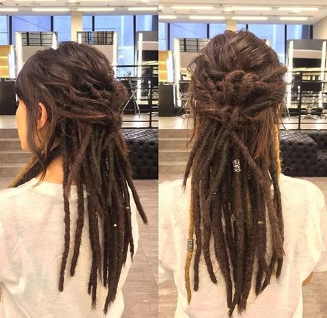 Dreads Updo, Woman Dreadlocks, Partial Dreads, Rasta Hair, Rasta Style, Dreadlocks Girl, Blonde Dreads, Dreads Girl, Beautiful Dreadlocks