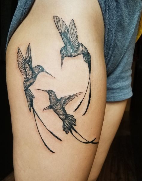 bob marley three little birds inspired tattoo, jamaica, hummingbirds, hummingbird leg tattoo Long Tail Hummingbird Tattoo, Doctor Bird Tattoo Jamaican, Jamaican Hummingbird Tattoo, Three Hummingbirds Tattoo, Free Bird Tattoos For Women, Doctor Bird Tattoo, Jamaican Tattoos For Women, Jamaica Tattoo Ideas, Jamaica Tattoo