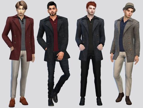 The Sims Resource - Sylas Trench Coat Sims 4 Trench Coat, Male Coat, Sims 4 Toddler, Sims 4 Downloads, Sims Community, Ts4 Cc, Cc Finds, Electronic Art, Men's Clothes