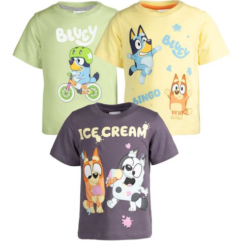 Bluey And Bingo, Bluey Bingo, Fun Personality, Cool Kids Clothes, Kids Fashion Clothes, Soft Clothes, Blue Heeler, Screen Printing Designs, Graphic Tee Shirts