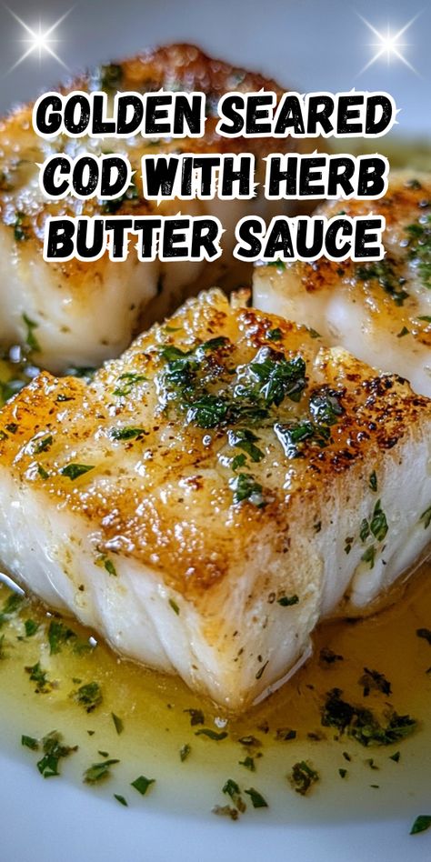 Golden Corral Baked Fish Recipe, Cod Seasoning, Herb Butter Sauce, French Onion Meatloaf, Seared Cod, Scalloped Potato Casserole, Fish Meals, Dorm Food, Cooking Prime Rib