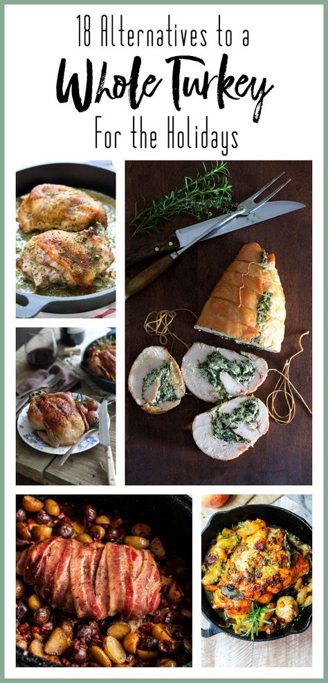 18 Alternatives to a Whole Turkey for the Holidays Thanksgiving Without Turkey, Thanksgiving Alternative Meals, Thanksgiving Main Dishes, Thanksgiving Mains, Thanksgiving Meals, Holiday Turkey, Thanksgiving Dinner Recipes, Thanksgiving 2020, Whole Turkey