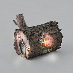 Log Fairy House, Solar Fairy House, Fairy Garden Ornaments, Fairy Tree Houses, Fairy House Diy, Fairy Home, Fairy Garden Designs, Fairy Garden Crafts, Fairy Furniture