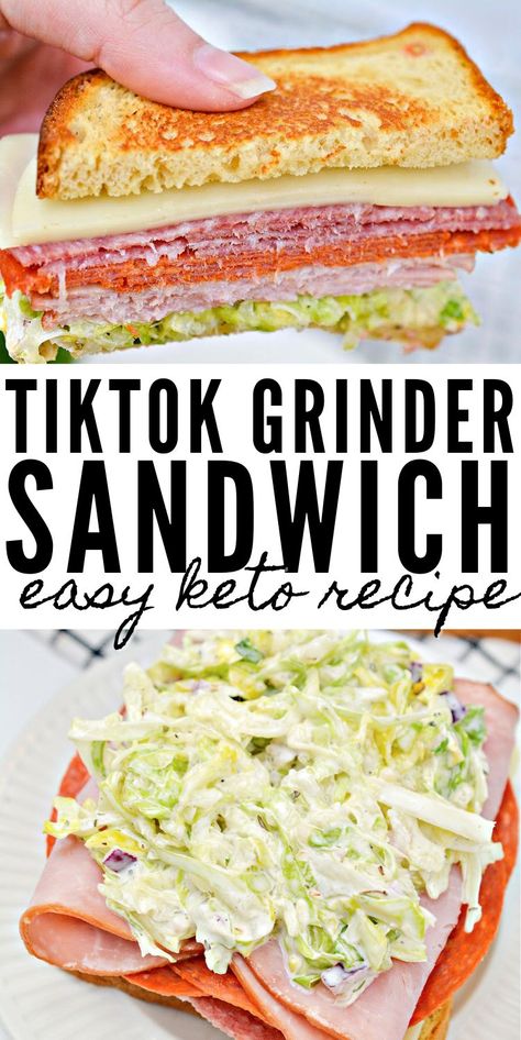 Keto TikTok Grinder Sandwich - Just like the viral videos, these keto TikTok grinder sandwiches are super-tasty and are ready in just 15 minutes. #keto #Ketorecipes #ketodiet #Ketogrindersandwich #grindersalad #ketotiktok #tiktokgrindersandwich #lunch #food #recipes Keto Sandwiches Ideas, Keto Grinder Salad Sandwich, Keto Sandwich Wraps, Healthy Grinder Sandwich, Low Carb Sandwiches Wraps, Low Carb Grinder Sandwich, Low Carb Chicken Sandwich, Keto Grinder Sandwich, Low Carb Sandwich Ideas