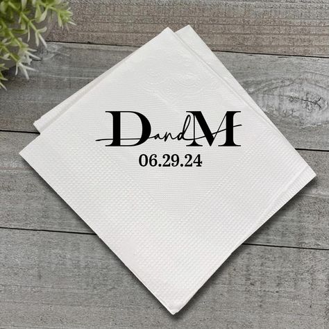 Personalized Cocktail Napkins, Wedding Cocktail Napkins, Paper Dinner Napkins, Custom Cocktails, Wedding Personalized, Cocktail Napkin, Mr And Mrs Wedding, Wedding Napkins, Mr And Mrs