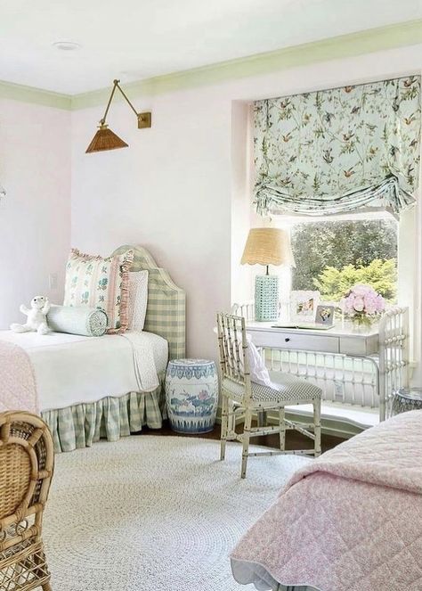 Emma Scalloped Bedding, Grand Millennial Toddler Girl Room, English Cottage Kids Bedroom, Pink Grandmillenial Bedroom, Grandmillenial Toddler Girl Room, Grand Mellinium Bedroom, Grand Millennial Bedroom Pink, Grandmillenial Girls Bedroom, Traditional Girls Bedroom