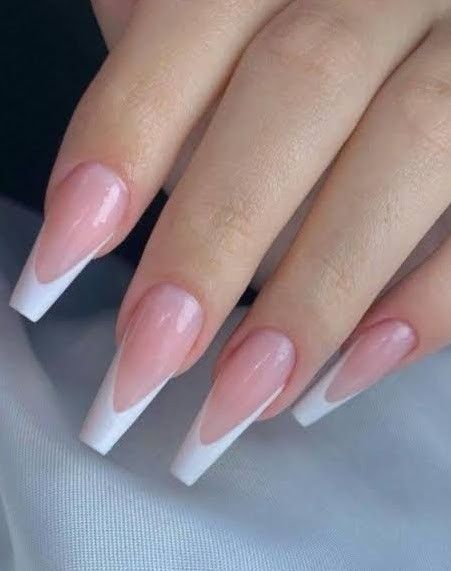 French Tip Acrylic Nails, Her Nails, Casual Nails, Simple Acrylic Nails, Soft Nails, Ballerina Nails, Pink Acrylic Nails, Fire Nails, Classy Nails