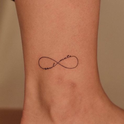 Infinity With Letters Tattoo, Friendship Tattoos Infinity, Small Couple Tattoos Infinity, Infinity Couple Tattoo Designs, Fine Line Infinity Symbol Tattoo, Minimal Infinity Tattoo, Couple Tattoos Infinity Symbols, Matching Fine Line Tattoos Couples, Eternity Tattoo Infinity Signs