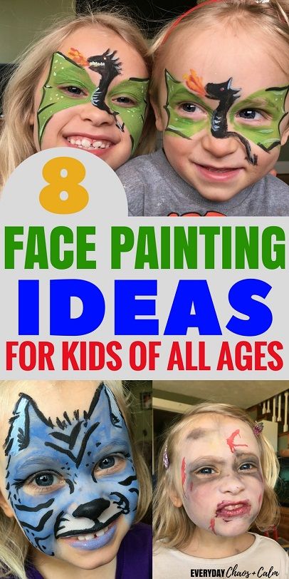 Face Painting Ideas: Do your kids love to have their face painted? Here are 8 easy face painting ideas for kids! Easy Face Painting Ideas, Mime Face, Face Painting Ideas For Kids, Easy Face Painting, Monster Face Painting, Family Night Activities, Painting Ideas For Kids, Face Painting Ideas, Face Painting For Boys