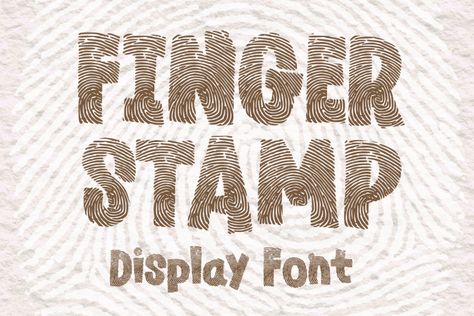 Finger Stamp is an unique display font with fingerprint texture on it. You can use it for anything ranging from t-shirts and clothing, for your kids book designs, kids party needs, greeting cards, stickers, posters, banners, or anything that needs a bold and fun touch. Try it to create fabulous designs and feel the fun […] Get your free download of the Finger Stamp Font now at FreeFontDL - <a rel="nofollow"... Stamp Font, Decorative Fonts, Display Fonts, Font Inspiration, Commercial Fonts, Unique Display, Kids Book, Party Needs, Display Font