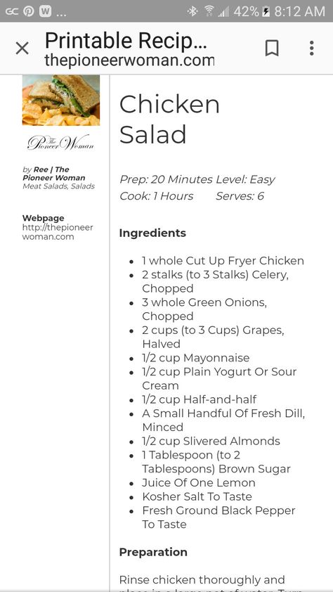 Chicken salad with grapes..  Pioneer woman Pioneer Woman Hickory Bbq Chicken Salad, Pioneer Woman Chicken Salad Recipe, Chicken Salad Pioneer Woman, Pioneer Woman Potato Salad, Pioneer Woman Potatoes, Chicken Salad Recipe With Grapes, Pioneer Woman Chicken, Salads Ideas, Best Chicken Salad Recipe