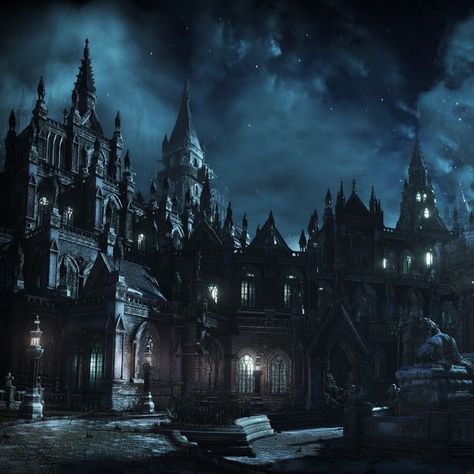 Fantasy Gothic Castle, Gothic City Concept Art, Harrenhal Aesthetic, Vampire Castle Exterior, Black Castle Aesthetic, Gothic Castle Exterior, Gothic Mansion Exterior, Gothic Castle Art, Dark Gothic Castle