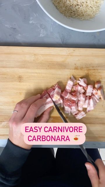 Carbanora Recipe, Carnivore Pasta, Parmesan Reggiano, Carbonara Sauce, Make Pasta, Noodle Recipe, Thick Cut Bacon, Zero Carb, Spaghetti Carbonara