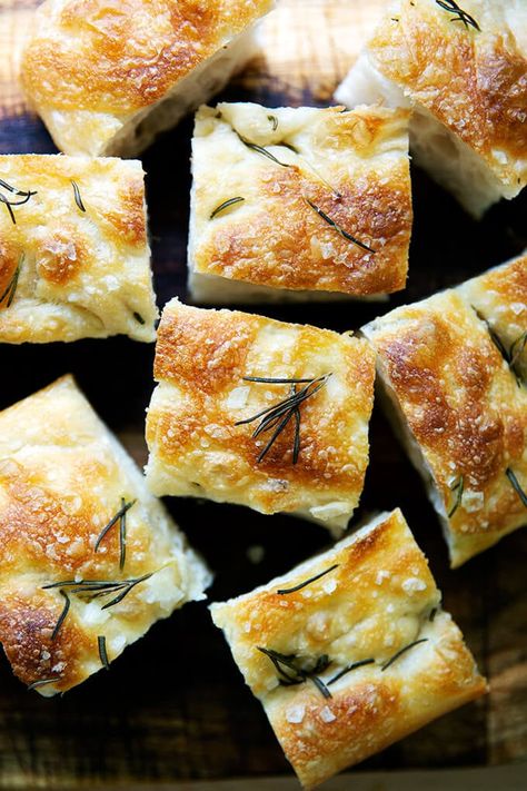 The Best, Easiest Focaccia Bread Recipe | Alexandra's Kitchen How To Eat Focaccia Bread, Overnight Focaccia, Foccacia Bread Recipes, One Hour Focaccia Bread, Alexandra Cooks Focaccia, Emma’s Goodies Focaccia, Easy Focaccia Bread Recipe, Foccacia Recipe, Shockingly Easy No-knead Focaccia