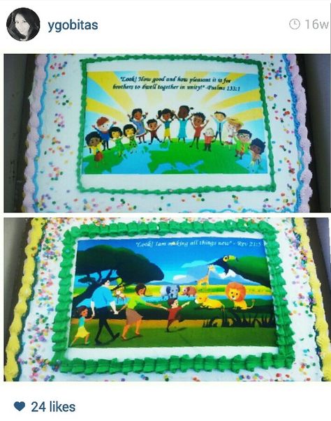 Cake for congregation picnic! Congregation Picnic, Picnic Parties, Jw Convention Gifts, Sofia Party, Jw Convention, Jehovah Witness Quotes, Jehovah Witness, Convention Gifts, Pioneer School