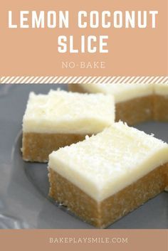 Coconut Slice Recipe, Lemon Slice Recipe, Sweet Slices, Cake Mix Brownies, Slice Recipes, Coconut Slice, Slice Recipe, Lemon Frosting, Tray Bake Recipes